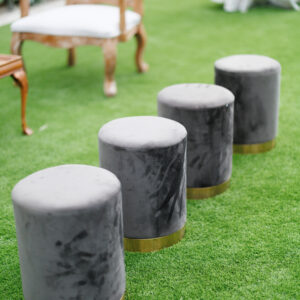 Olive Velvet Ottoman