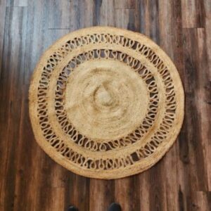 3′ Round Natural Boho Country Rug