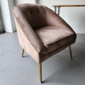 Taupe Velvet Armchair