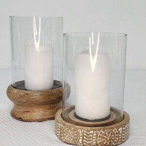 Wooden Base Candle Holders