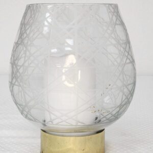 Gold Base Clear Glass Candle Holder