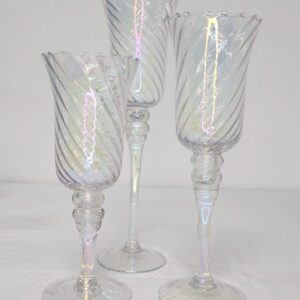Iridescent Glass Candelabras