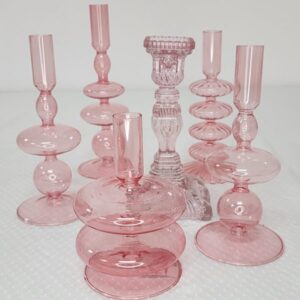 Blush Glass Candlesticks