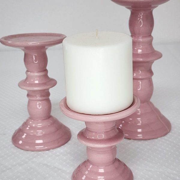 Pink Ceramic Candle Holders Bossa Event