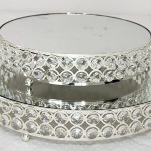 Round Crystal Mirrored Stands