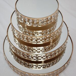 Golden Crystal Mirrored Stands