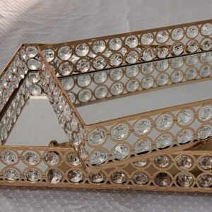 Rectangular Mirrored Crystal Trays
