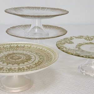 Vintage Gold and Clear Glass Stands
