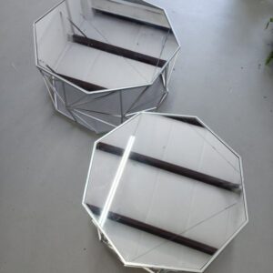 Hexagonal Mirrored Coffee Table 3″ And 2.7″