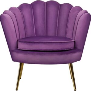 Purple Velvet Scalloped Armchair