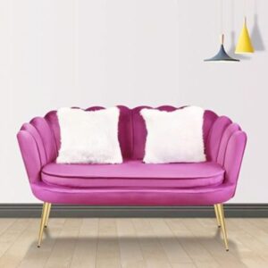 Hot Pink Velvet Loveseat