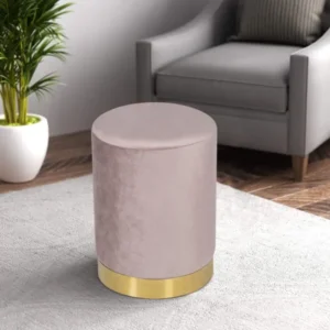 Blush Velvet Ottoman