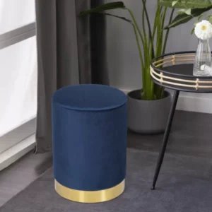 Blue Velvet Ottoman