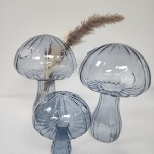 Blue Mushrooms Glass Vases