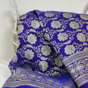 Dark Blue Oriental Silk Tablecloth