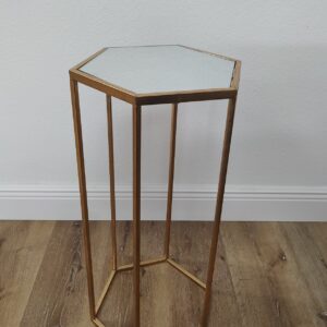 Hexagonal Mirrored Side Table