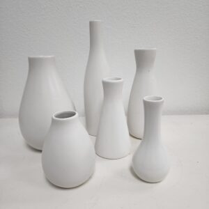 Assorted White Modern Bud Vases