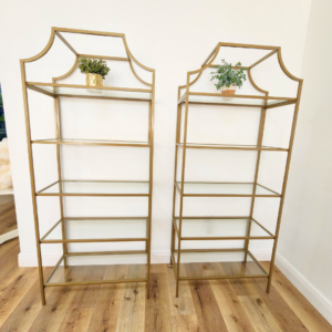 Gold Glass Display Shelves