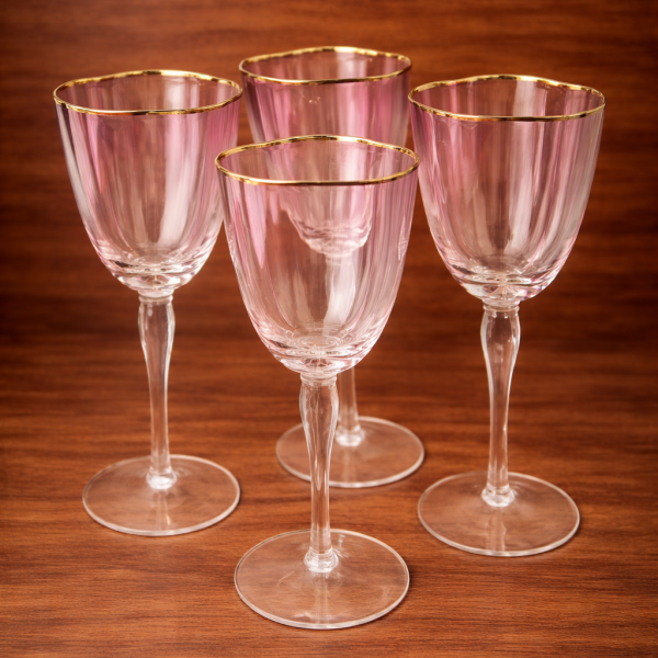 ELEGANT PINK WINE GLASSES