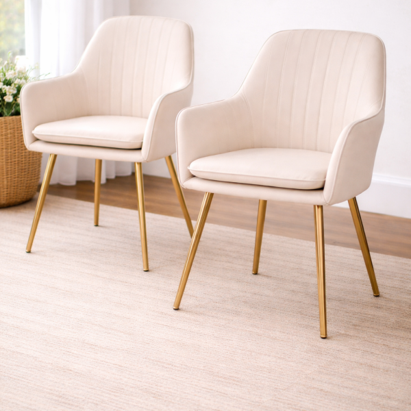 Elegant off-white accent chairs